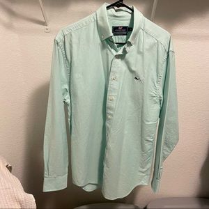 Mint Green Vineyard Vines Long Sleeve Button-Up - Mens Size M